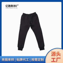 厂家定制休闲运动裤男棉裤加厚加绒罗纹收口收脚冬季宽松垂感