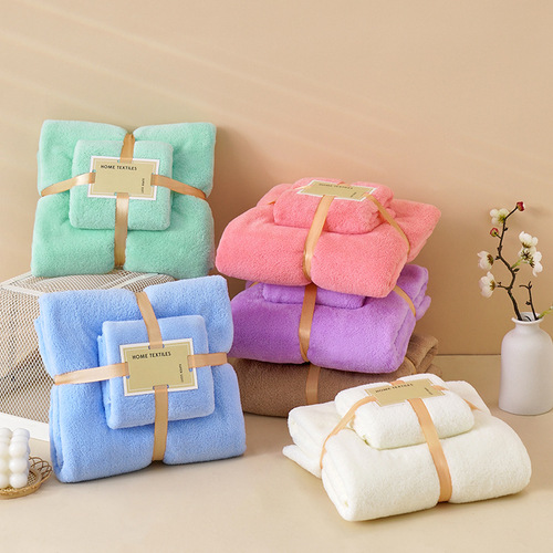 High-density coral velvet mother-child set towel is softer and skin-friendly than pure cotton absorbent bath towel two-piece bath towel set