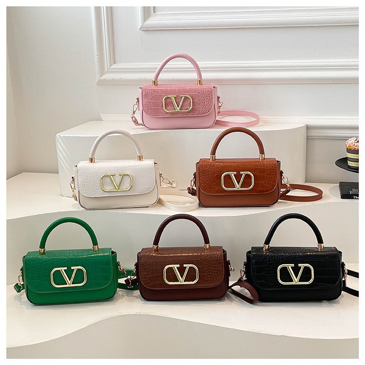 2026 Hot-Selling New Women's Handbag and Crossbody Bag, Multi-Color V-Buckle Versatile Small Square Bag, Commuter Shoulder Bag