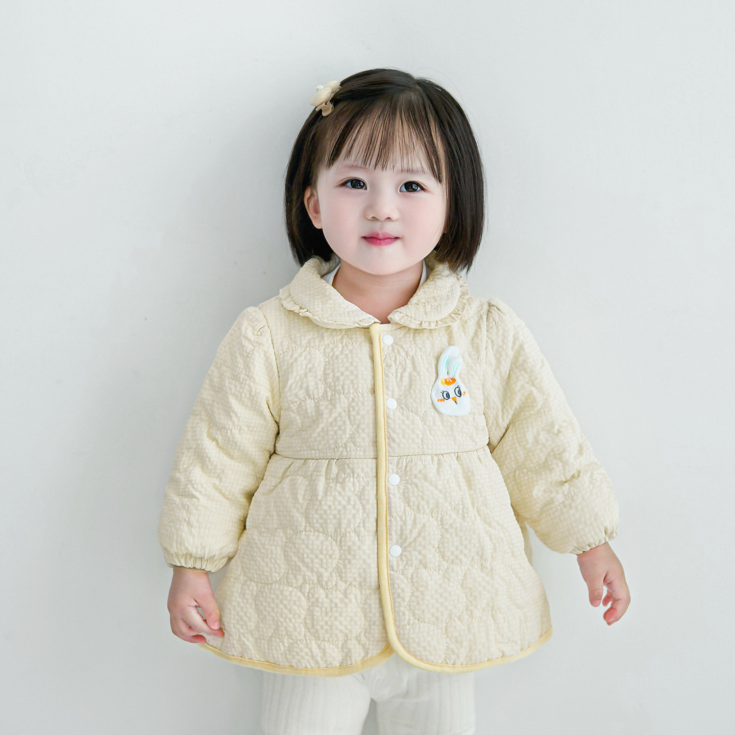 Chaqueta de algodón infantil primavera, otoño, invierno, abrigo de algodón caliente, chaqueta de invierno para niñas de un año, chaqueta de algodón para niñas