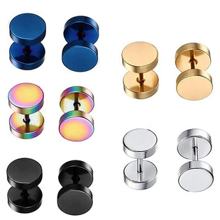 Cross-border factory wholesale unisex stainless steel dumbbell ear studs ear clip ear buckle