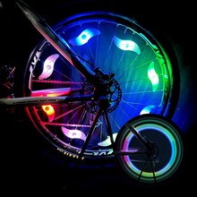 自行车轮胎闪光灯夜间轮胎警示灯夜骑夜行风火轮发光山地车轮闪灯