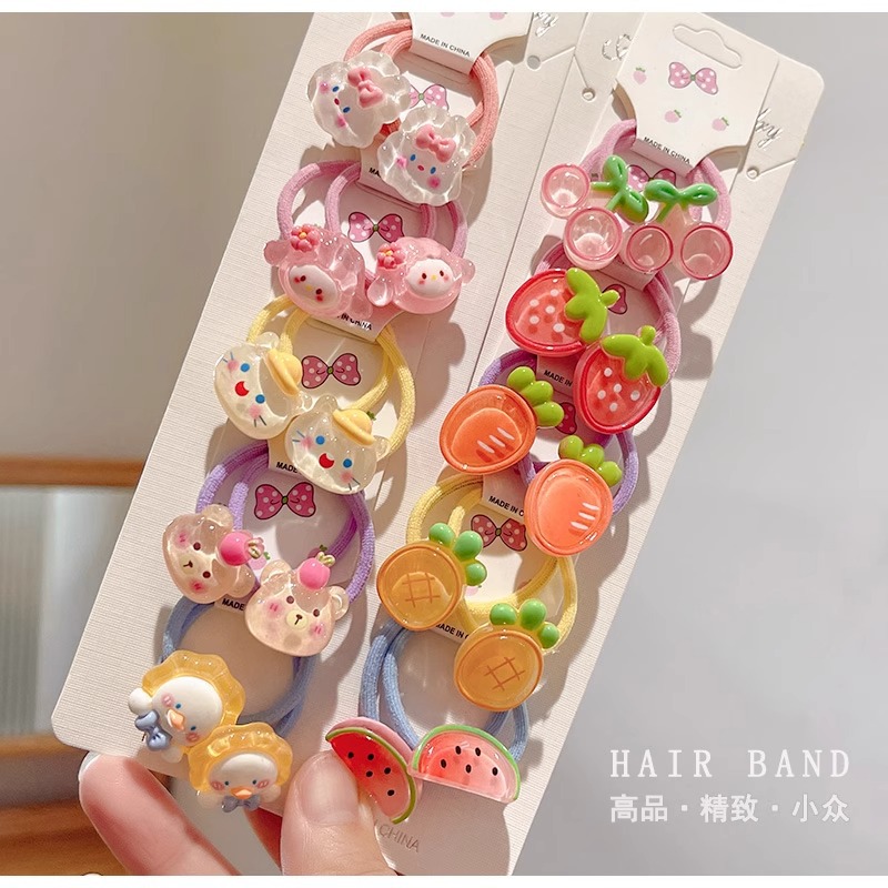 Wine Red Children's Hair Ties That Don'T Damage Hair, Girls' Hair Bands, Baby Hair Ties, Small Rubber Bands, Cute Cartoon Hair Ropes, Girls' Hair Accessories