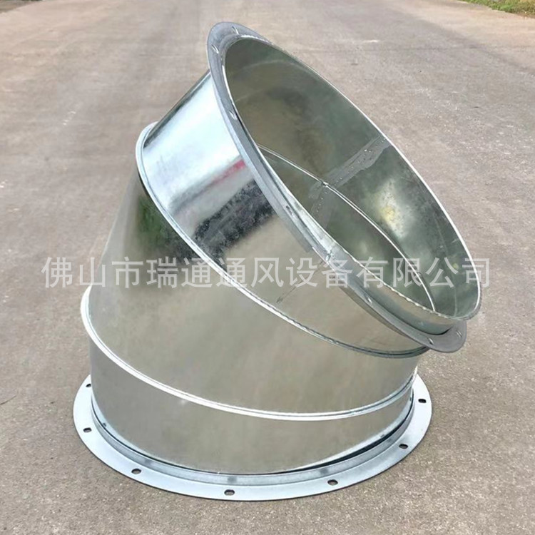 顺德镀锌白铁皮304螺纹通风管道45弯头 废气除尘配件S弯头