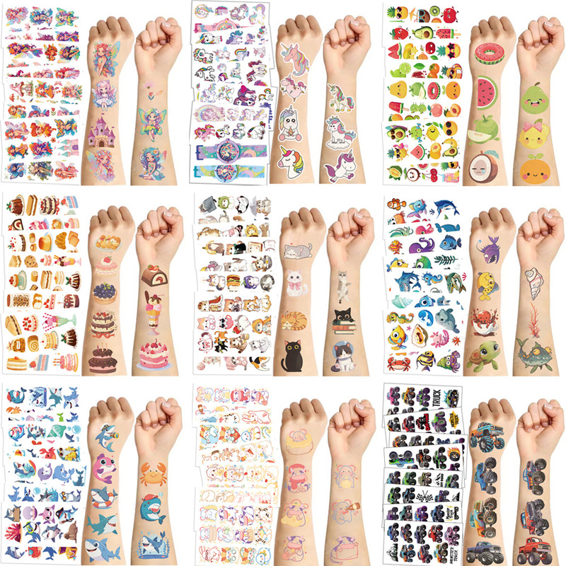 A variety of children's cartoon tattoo stickers high-end arm face party party waterproof temporary tattoo stickers suit
