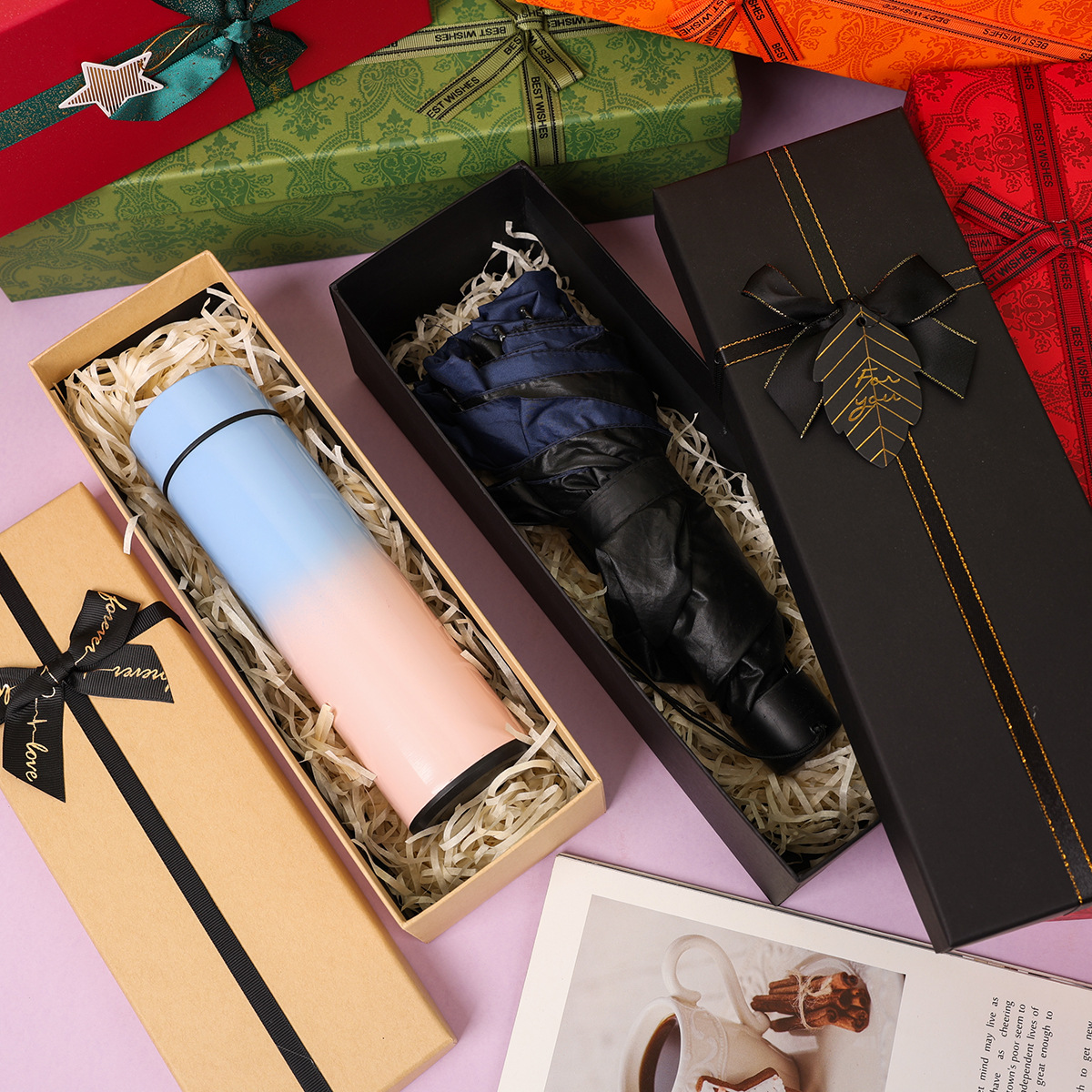 Teacher's Day Colorful Rectangular Gift Box, Umbrella Box, Water Cup Gift Box, Sock Packaging Box, Cosmetics Box