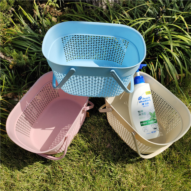 塑料沐浴篮 手提洗澡篮 浴室置物篮 学生洗漱手提篮 杂物收纳筐