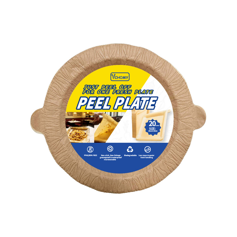 Peel Plate Disposable Tear-Off Paper Plates, Pack of 20, 9.5inch Tear-Off Plates, Convenient and Eco-Friendly Waste Plates Peel Plate Disposable Tear-Off Paper Plates, Pack of 20, 9.5inch Tear-Off Plates, Convenient and Eco-Friendly Waste Plates