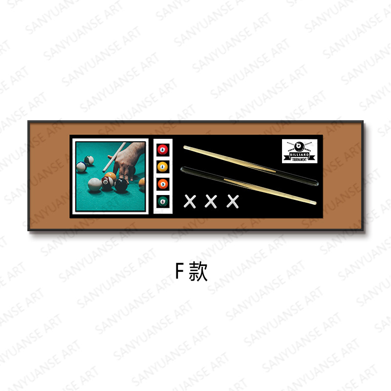 Billares decoración pintura sala de estar sofá pared de fondo tridimensional entrada física 3D pasillo sala de billar club pintura colgante