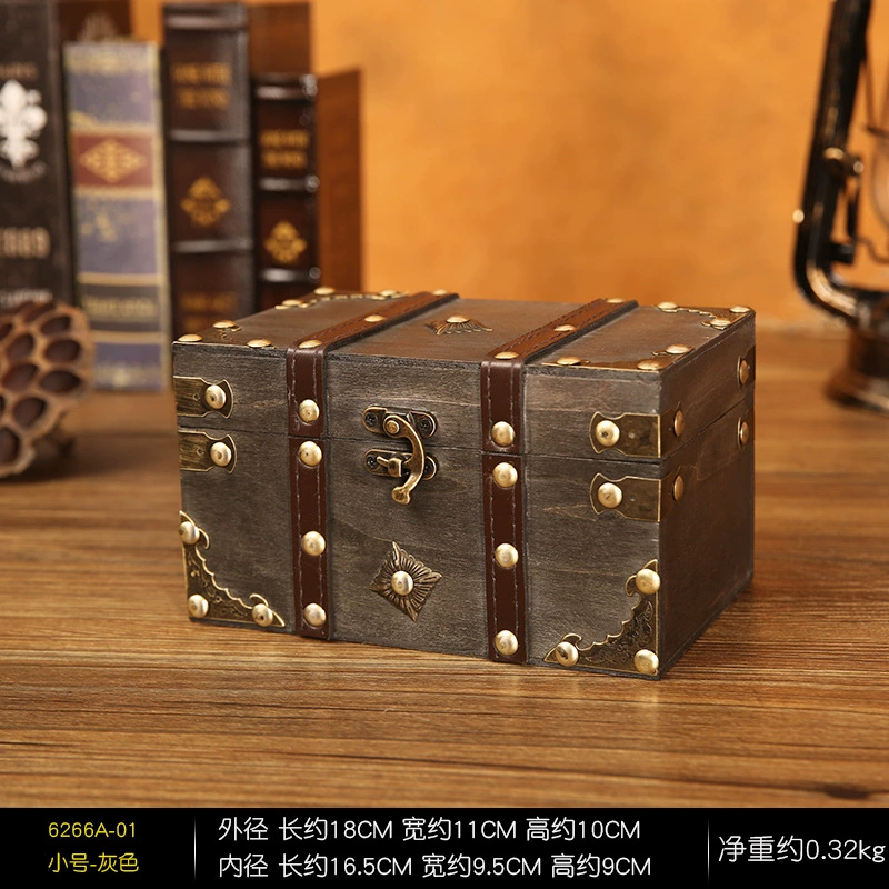 Retro wooden table storage box, wooden box