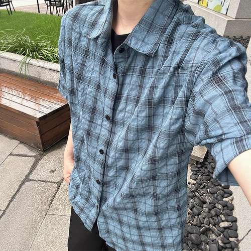 Men's Summer American Style Quick-Dry Cool-Feeling Striped Short-Sleeve Shirt, Relaxed Casual Hooded Jacket