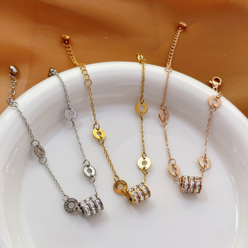 Small waisted titanium steel bracelet women's bracelet 18K gold does not fade European and American ins fashion jewelry bracelet net red explosions