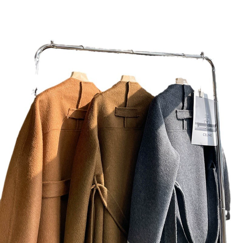 Summer woolen double-sided velvet long big down jacket, increased thickness
