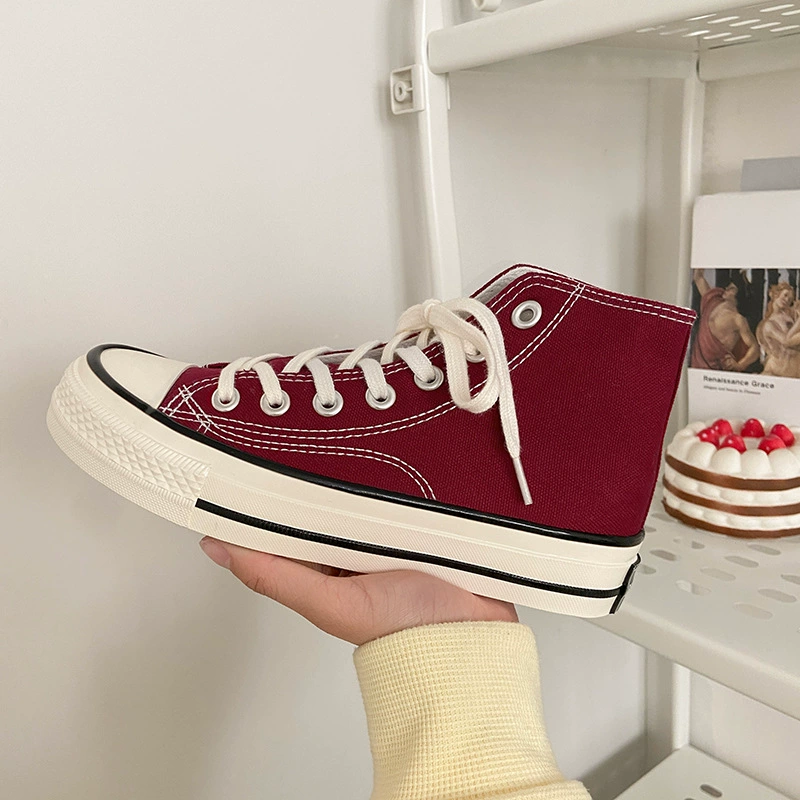Канвасовые кроссовки высокие (Canvas High-Top Sneakers), корейский стиль, классика повседневная, размеры EU 35–44