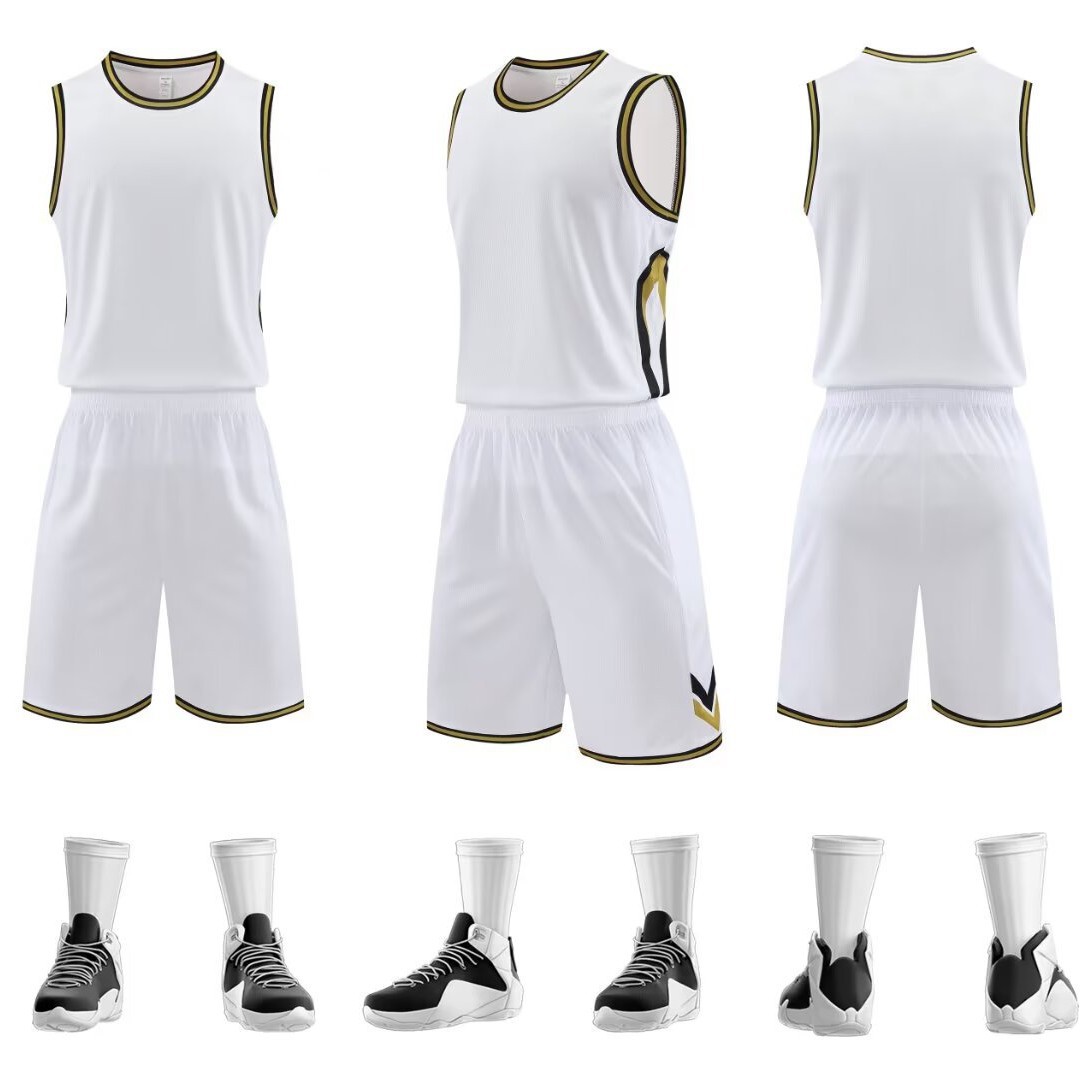 Manufacturer's Ready-Made Children's Basketball Uniforms, Sports Suits, School Team Competition Basketball Uniforms, Breathable Training Team Uniforms, Printed Fonts