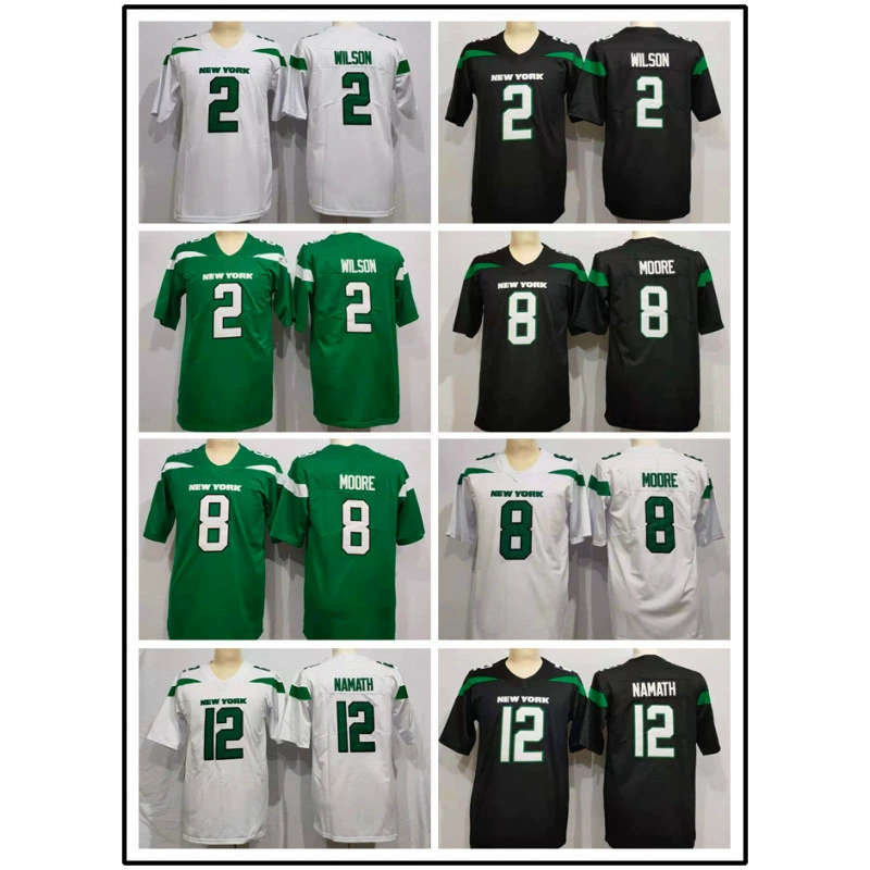 Американский оливковый костюм Jets2 #8 #12 #14 #26 # Bell33Adams Легендарная майка второго поколения