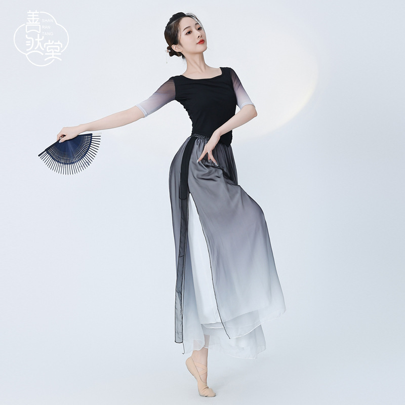 Shanrantang Modern Dance Dance Practice Clothes Summer Short-Sleeved Classical Dance Basic Training Clothes Slim Professional Chinese Dance Clothes Shanrantang Modern Dance Dance Practice Clothes Summer Short-Sleeved Classical Dance Basic Training Clothes Slim Professional Chinese Dance Clothes