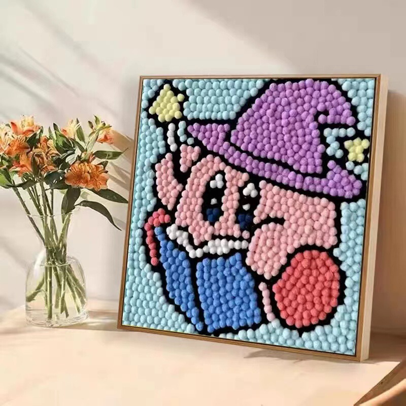 ファーボール絵画卸売DIY手作り貼り付け絵画材料パッケージ親子教育用子供用貼り付けポンポン絵画工場直販|undefined