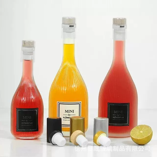 玻璃果酒瓶创意玻璃瓶木塞盖酒瓶青梅酒分装瓶子杨梅玻璃瓶