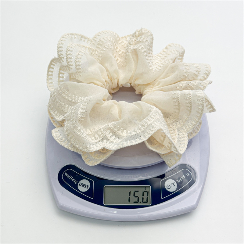 20g Weight Hair Tie Hair Accessories Type 1 Piece Quantity Holiday, Daily Occasion Solid Color Pattern Women's Gender Simple Style, Classic Style Style Super Fairy Internet Hot New Lace Large Intestine Ring Hair Ring Graceful And Fashionable Girl Top Cuft Boutique Hairware 4