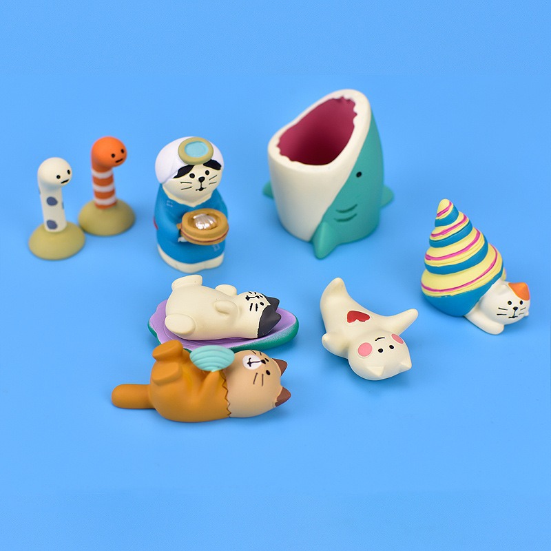 Zakka 오션 시리즈 조개 소라 고양이 마이크로 수족관 장면 촬영 소품 크리 에이 티브 선물 작은 장식품
