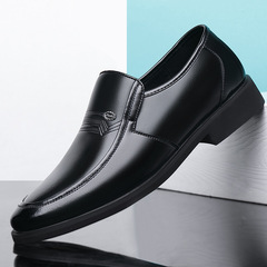 Black leather shoes men's casual business leather shoes spring and autumn soft leather shoes middle-aged and elderly fathers' leather shoes drop shipping