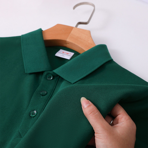 Custom printed logo t-shirt with ribbed collar, short sleeve polo shirt, cultural shirt, work uniform, embroidery.