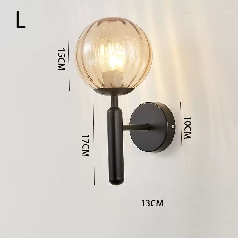 Lámpara de Pared Interior para Pasillo de Aluminio y Vidrio con Interruptor de Perilla para Dormitorio y Balcón