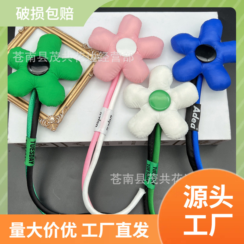 时尚个性充棉黑扣五叶花带绳 带标五叶花潮袜潮服潮包潮鞋diy辅料