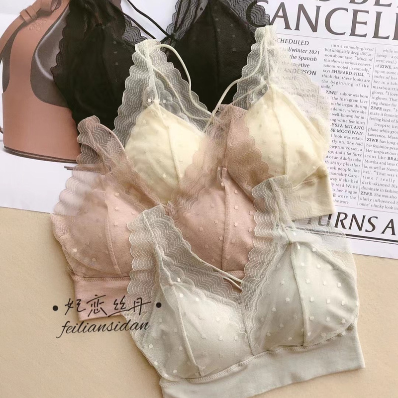 Spring explosion seamless beauty back latex pad high quality lace without steel ring without buckle comfortable sleep underwear wholesale