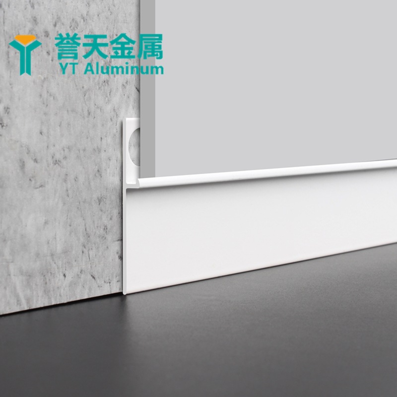 Aluminum alloy embedded precast baseboard 5/9/12/18mm protective wall panel wood veneer gypsum board concealed floor skirting