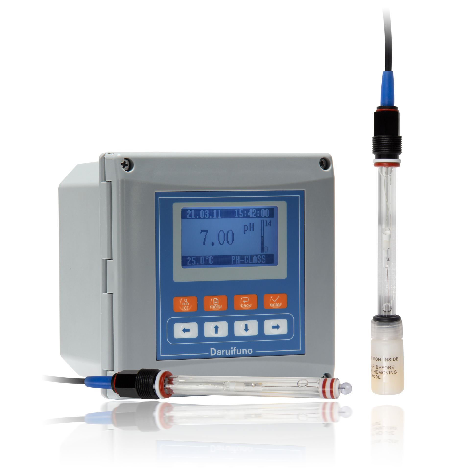 内置RS485输出LCD液晶屏电镀废水适用pH计酸碱度检测仪pH控制器