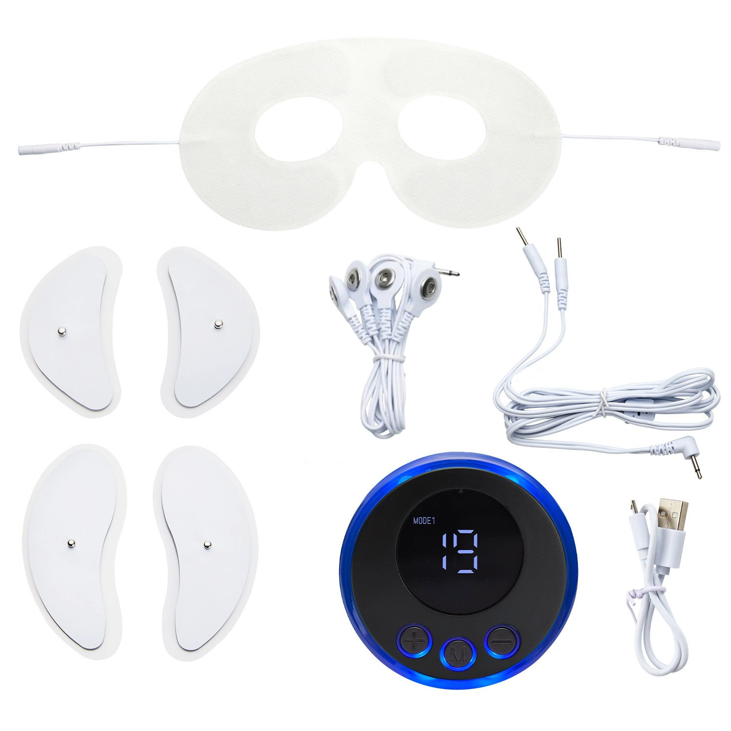 EMS Eye Massager Device, Portable Eye Therapy Controller with Gel Pads, Compact