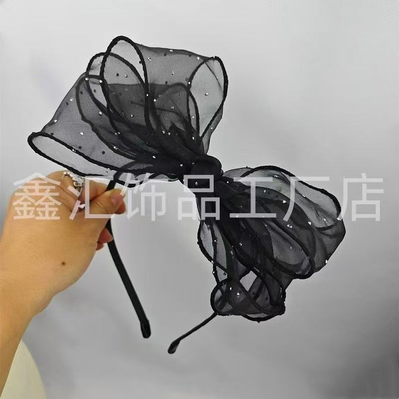 Hair accessories, elegant headwear, headbands, hair clips, bow hairpins, black new French style, high aesthetic value, vintage Butterfly Valley