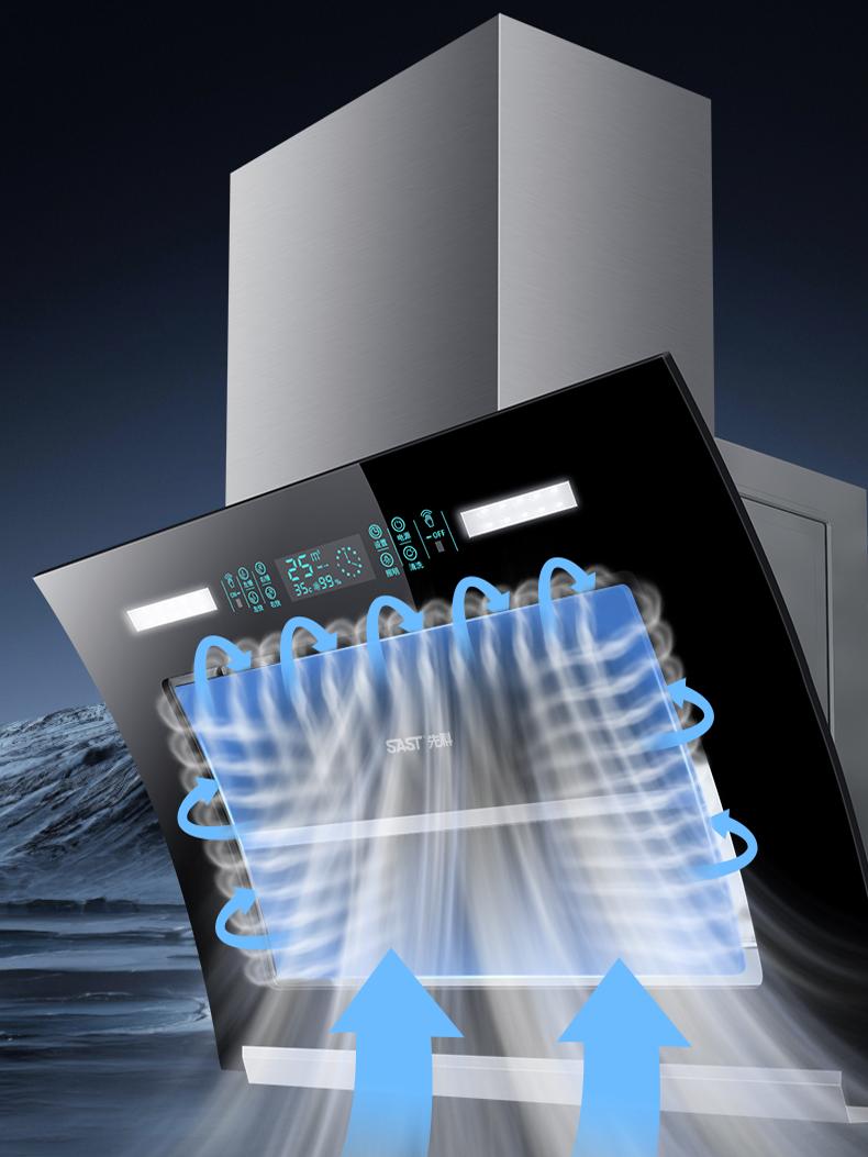 Free Shipping Xianke Side Suction Range Hood Gas Stove Set Combination Household Range Hood Stove Kitchen Smoke Stove Set