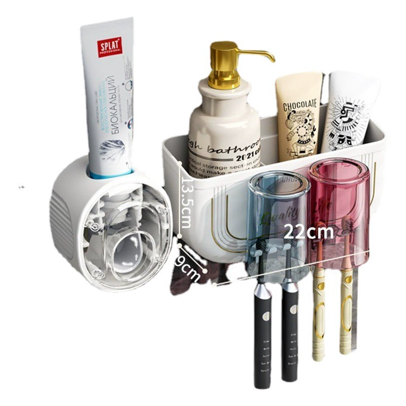 Стойка для зубных щеток Неперфорированная чашка для полоскания Чашка для зубных щеток Настенный ящик для унитаза Настенный ящик для хранения Костюм для зубных щеток