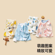 婧麒宝宝开衫上衣春秋季儿童纯棉长袖T-恤男女小童打底衫秋衣上衣