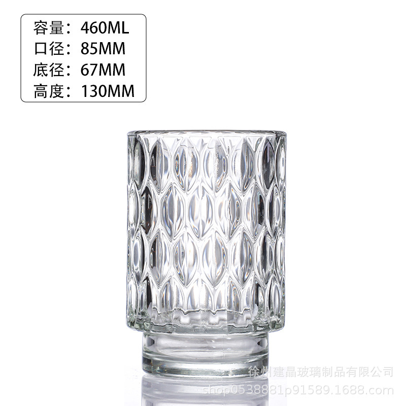 Glas de vela de vidrio transparente grosado gran taza de doble sección cena romántica vela diy candelabro accesorios adornos