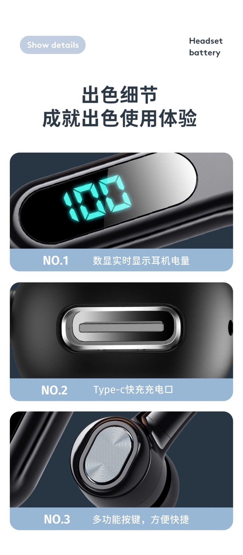Wireless Bluetooth 2024 New Earphones Super Long Standby Life Driving Earbuds Vivo Apple Oppo Universal
