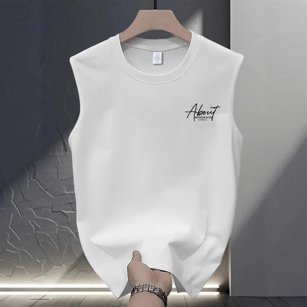 T-shirt senza maniche da uomo estiva con stampa grafica a farfalle - 100% cotone, vestibilità ampia, casual, ideale per sport e palestra._voghion.com