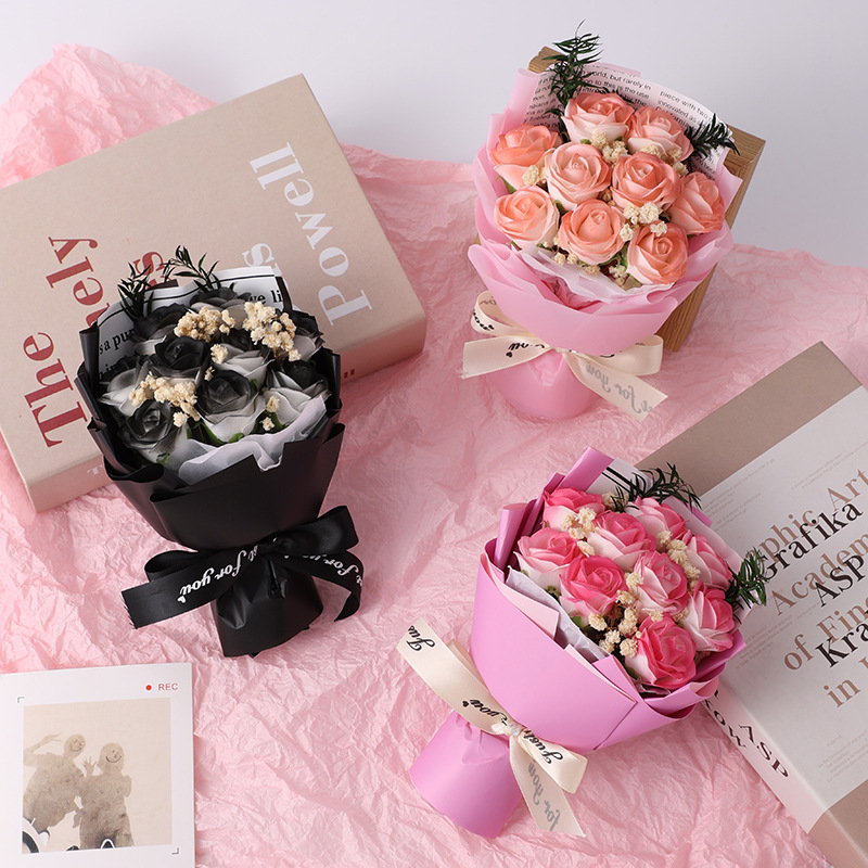 Ins mini 9 rosas pequeños ramos de flores eternas llenas de flores secas MINI exquisitas creativas regalo de mano decoración al por mayor