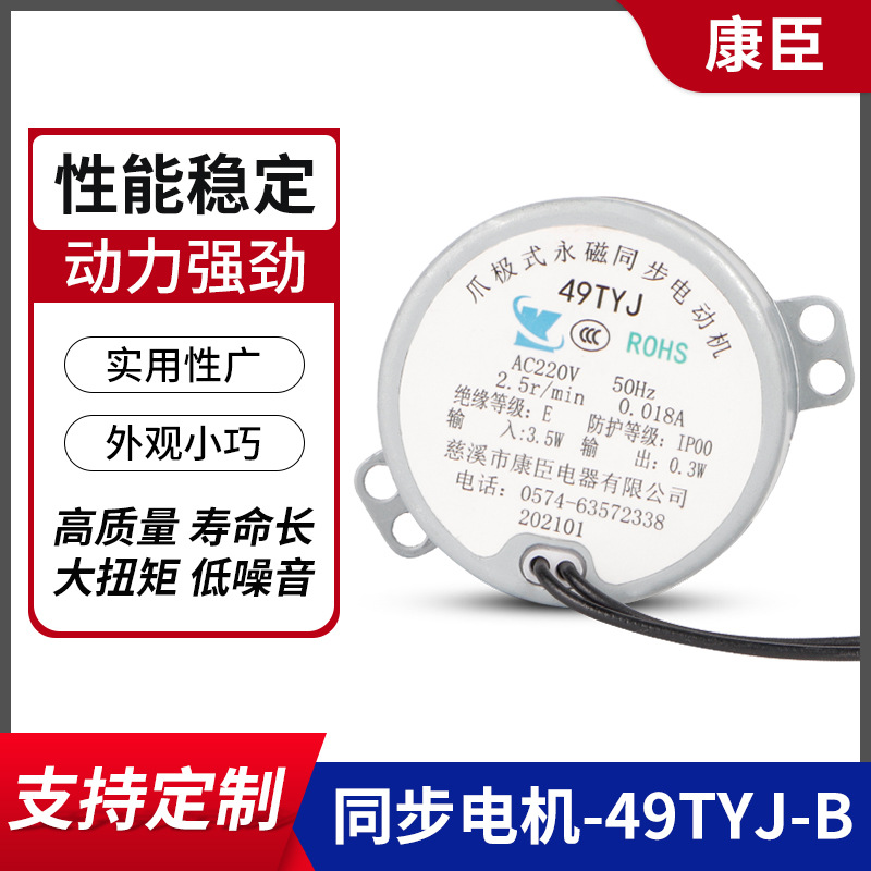 加工定制49TYJ永磁同步电机 烤肠机暖风机微型电机风扇同步电动机