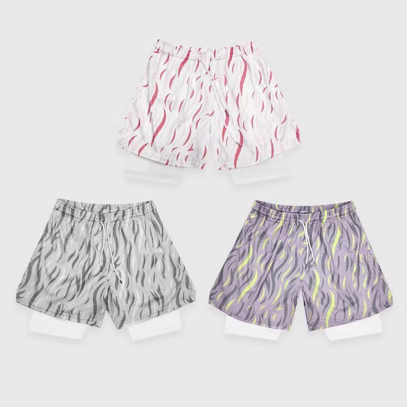 Vacaciones deportivas de dos pantalones cortos para estudiantes de secundaria de niños y niñas no sobre la rodilla entrenamiento transpirable secado rápido pantalones de baloncesto americano