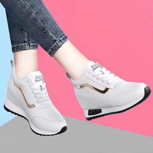 Inner Height Women's Shoes 2023 Spring New White Shoes High-end Invisible Lightweight Non-slip Wear-resistant Sports Casual Women's Shoes