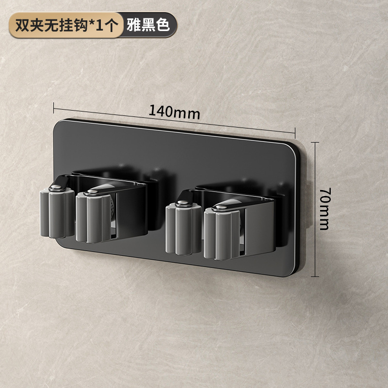 ステンレス製モップクリップフックトイレ多目的モップホルダー穴なしほうきクリップ固定モップほうき収納棚|undefined