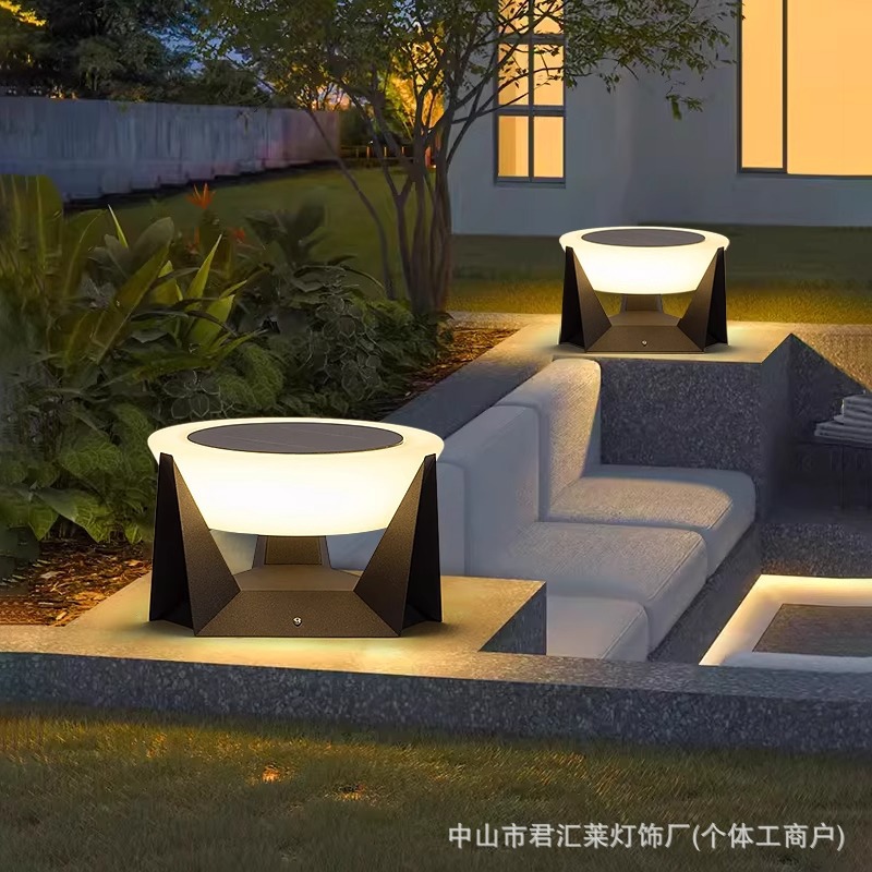 New Solar Column Head Lamp, Outdoor Lawn Lamp, Garden Gate Pillar Lamp, Waterproof Courtyard Lamp, Villa Wall Lamp