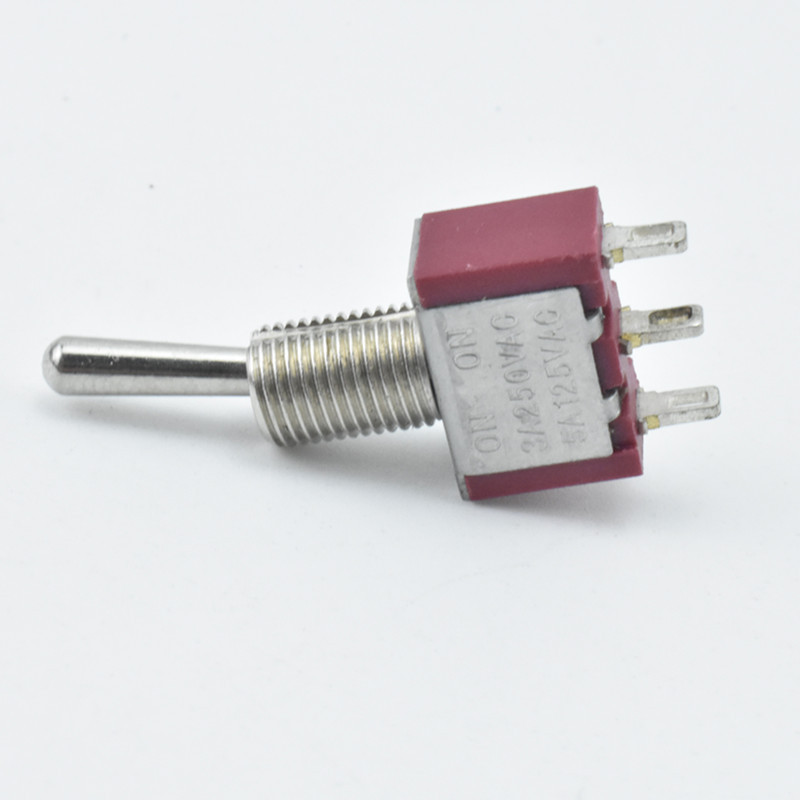 纽子开关 MTS-123 红色三脚两档双复位 摇臂开关