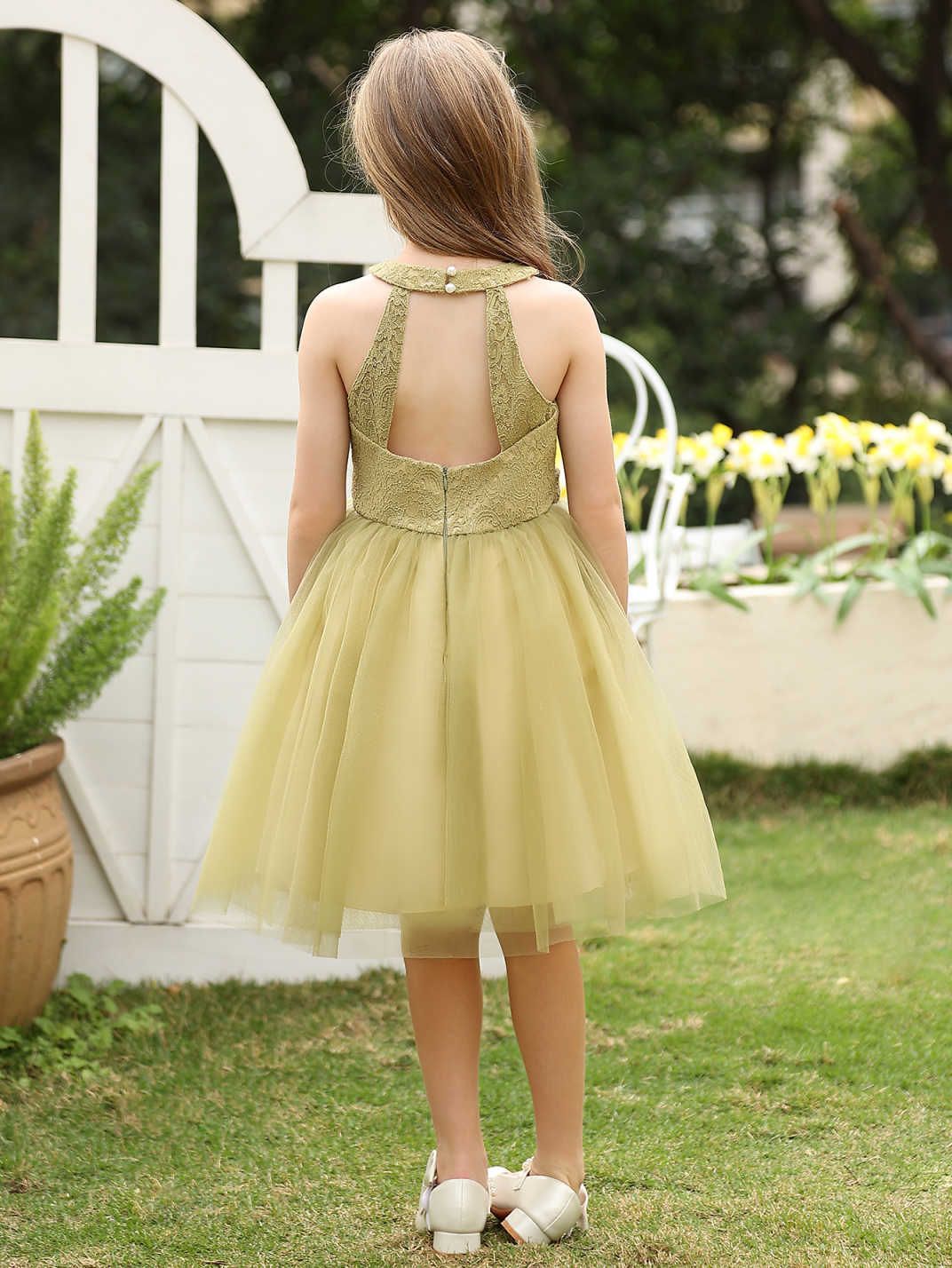 Falda de vestir para niñas verano nuevo estilo vestido sin mangas de malla vestido para niños vestido de princesa de un año falda para niños