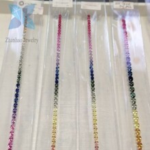 蛋形彩虹条刚玉裸石钥匙扣配件蛋形长条渐变色彩虹条现货工厂直销