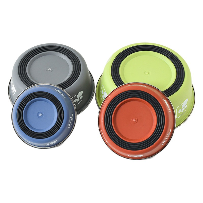 Tazón para mascotas tazón de acero inoxidable para perros tazón para gatos tazón de comida para perros tazón individual tazón de arroz para gatos tazón de agua suministros para perros en stock al por mayor